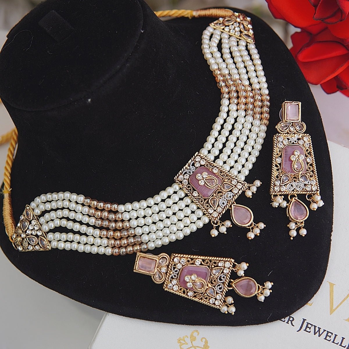 New Trendy Designer Wedding 2 Gram Gold Jewellery Necklace and Earrings Set  For Women - African Boutique